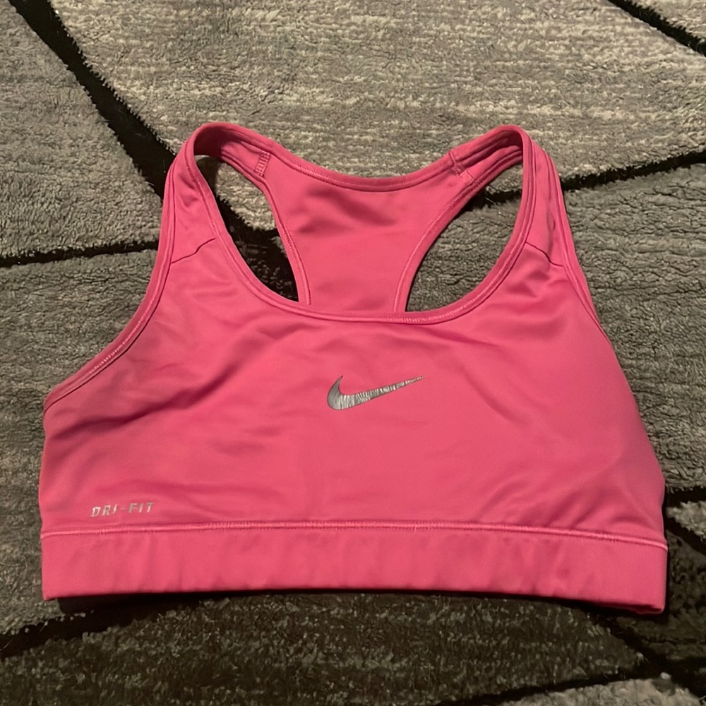 Hot pink Nike sports bra